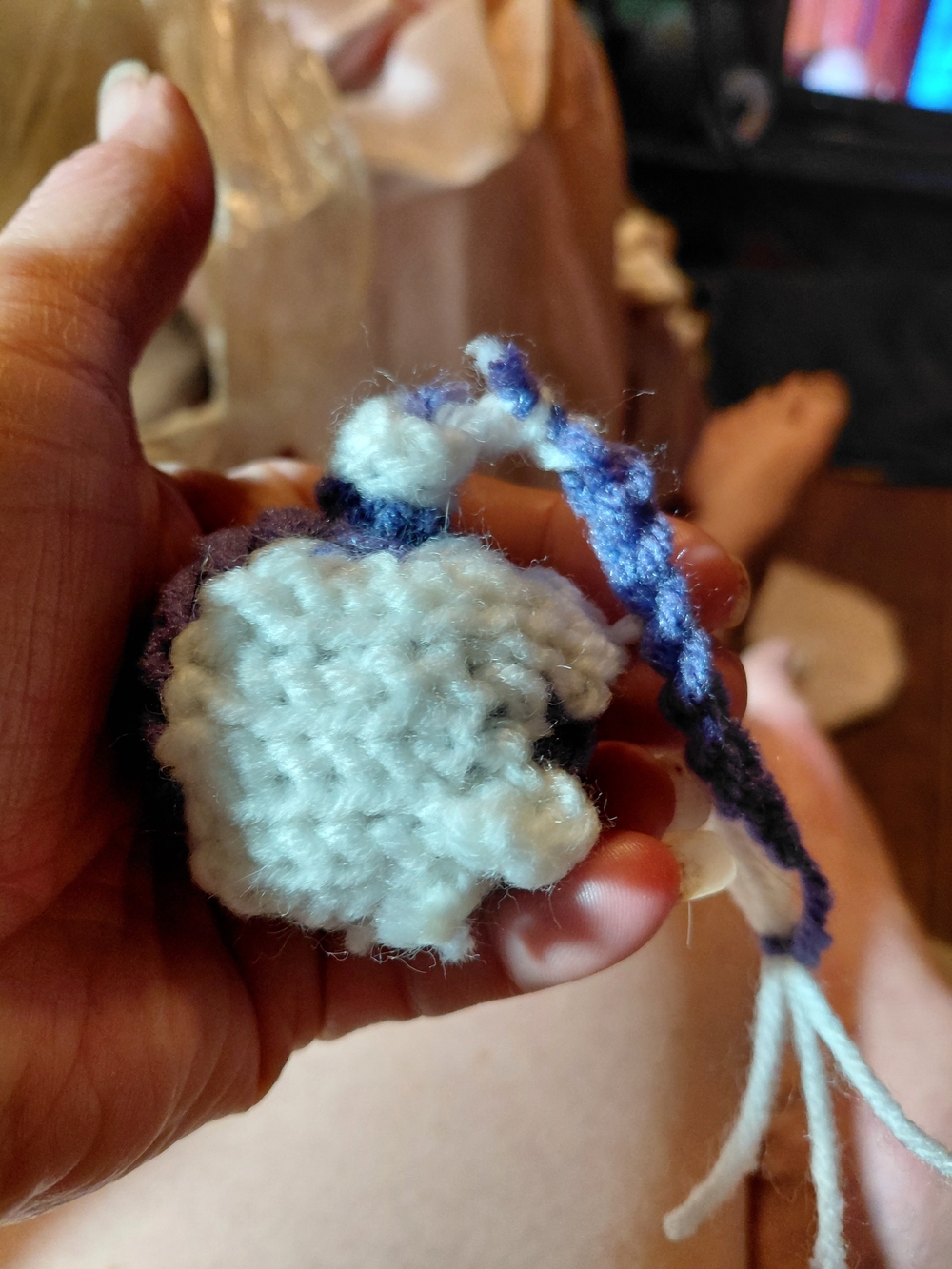 Handmade Crochet F Bomb in White and Purple
